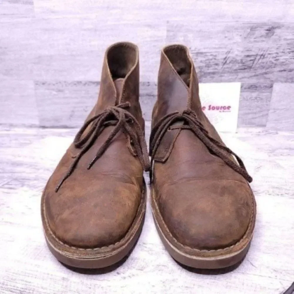 Clarks Bushacre Leather Lace Up Chukka Ankle Boot Brown Men's sz 11.5